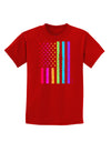 American Pride - Rainbow Flag Childrens Dark T-Shirt-Childrens T-Shirt-TooLoud-Red-X-Small-Davson Sales