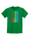 American Pride - Rainbow Flag Childrens Dark T-Shirt-Childrens T-Shirt-TooLoud-Kelly-Green-X-Small-Davson Sales