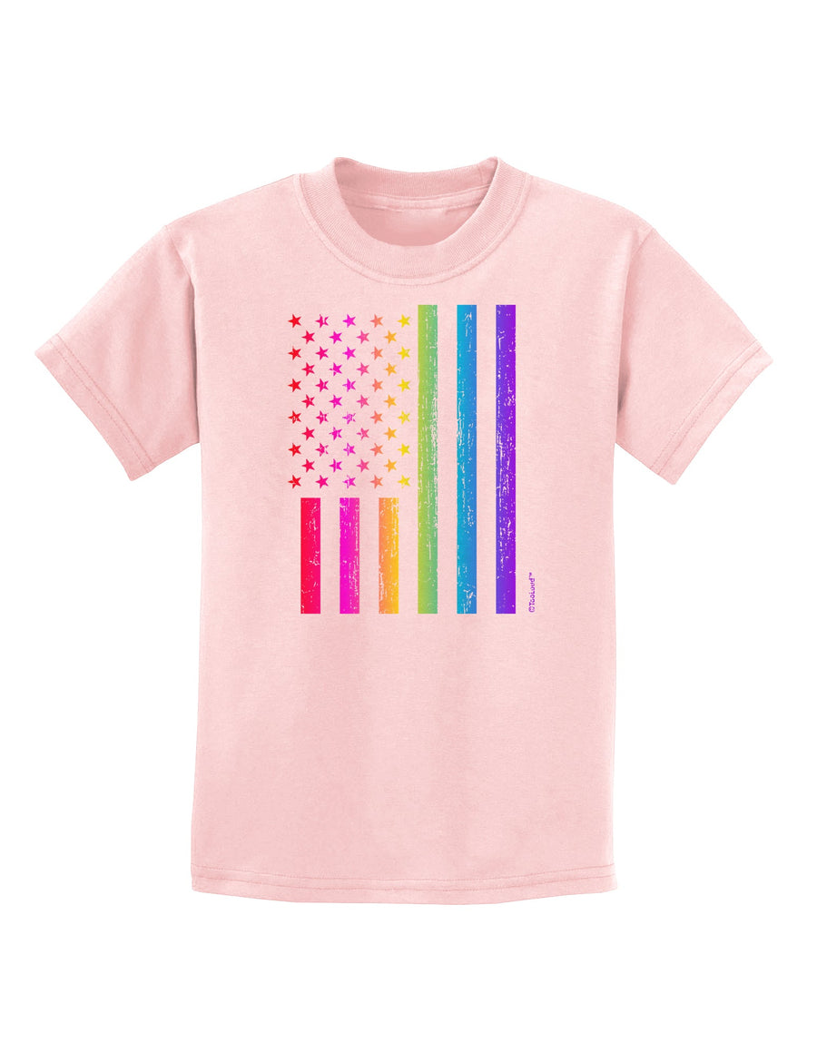 American Pride - Rainbow Flag Childrens T-Shirt-Childrens T-Shirt-TooLoud-White-X-Small-Davson Sales