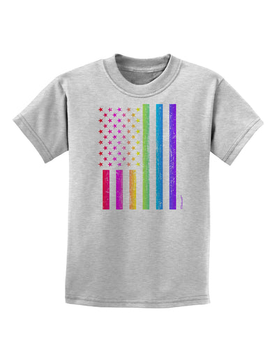 American Pride - Rainbow Flag Childrens T-Shirt-Childrens T-Shirt-TooLoud-AshGray-X-Small-Davson Sales