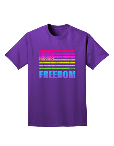American Pride - Rainbow Flag - Freedom Adult Dark T-Shirt-Mens T-Shirt-TooLoud-Purple-Small-Davson Sales