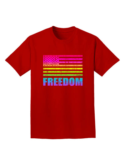 American Pride - Rainbow Flag - Freedom Adult Dark T-Shirt-Mens T-Shirt-TooLoud-Red-Small-Davson Sales