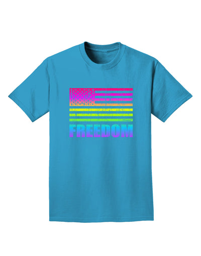 American Pride - Rainbow Flag - Freedom Adult Dark T-Shirt-Mens T-Shirt-TooLoud-Turquoise-Small-Davson Sales