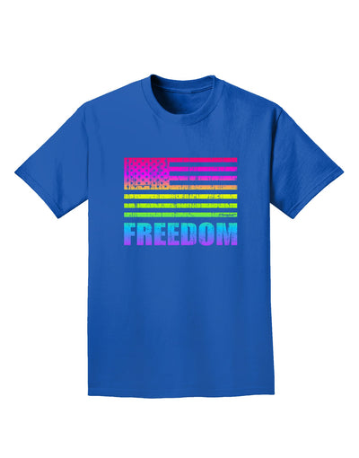 American Pride - Rainbow Flag - Freedom Adult Dark T-Shirt-Mens T-Shirt-TooLoud-Royal-Blue-Small-Davson Sales