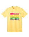 American Pride - Rainbow Flag - Freedom Adult T-Shirt-Mens T-Shirt-TooLoud-Yellow-Small-Davson Sales