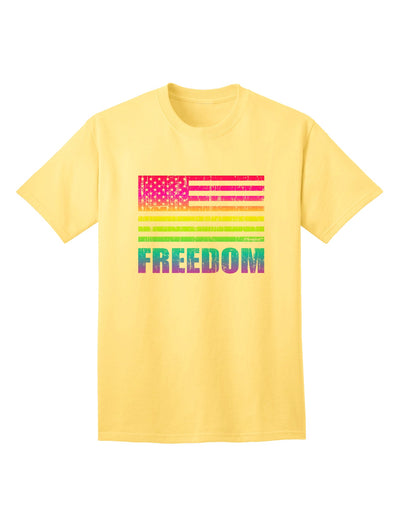 American Pride - Rainbow Flag - Freedom Adult T-Shirt-Mens T-Shirt-TooLoud-Yellow-Small-Davson Sales