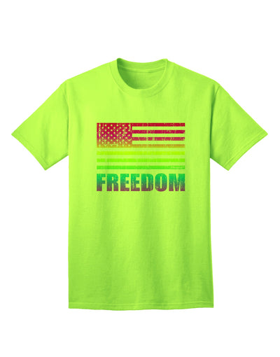 American Pride - Rainbow Flag - Freedom Adult T-Shirt-Mens T-Shirt-TooLoud-Neon-Green-Small-Davson Sales