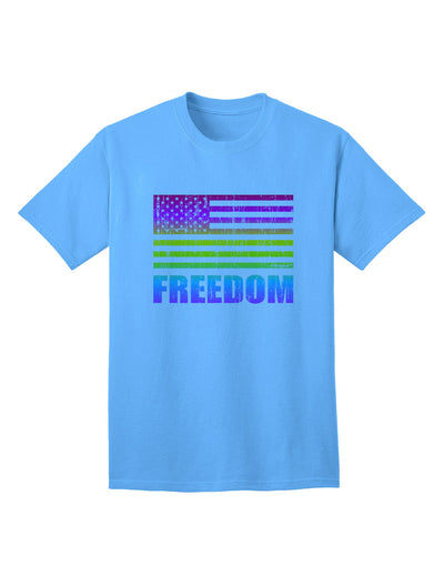 American Pride - Rainbow Flag - Freedom Adult T-Shirt-Mens T-Shirt-TooLoud-Aquatic-Blue-Small-Davson Sales