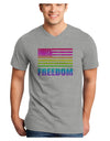 American Pride - Rainbow Flag - Freedom Adult V-Neck T-shirt-Mens V-Neck T-Shirt-TooLoud-HeatherGray-Small-Davson Sales