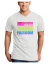 American Pride - Rainbow Flag - Freedom Adult V-Neck T-shirt-Mens V-Neck T-Shirt-TooLoud-White-Small-Davson Sales