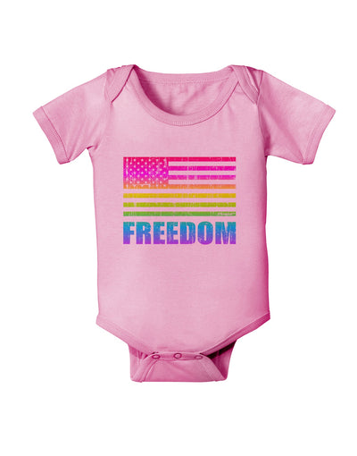 American Pride - Rainbow Flag - Freedom Baby Romper Bodysuit-Baby Romper-TooLoud-Light-Pink-06-Months-Davson Sales