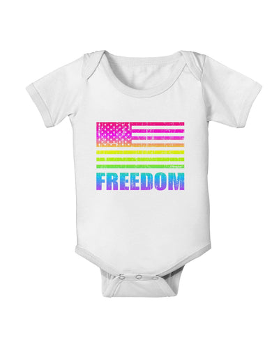 American Pride - Rainbow Flag - Freedom Baby Romper Bodysuit-Baby Romper-TooLoud-White-06-Months-Davson Sales