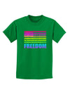 American Pride - Rainbow Flag - Freedom Childrens Dark T-Shirt-Childrens T-Shirt-TooLoud-Kelly-Green-X-Small-Davson Sales