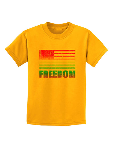 American Pride - Rainbow Flag - Freedom Childrens T-Shirt-Childrens T-Shirt-TooLoud-Gold-X-Small-Davson Sales