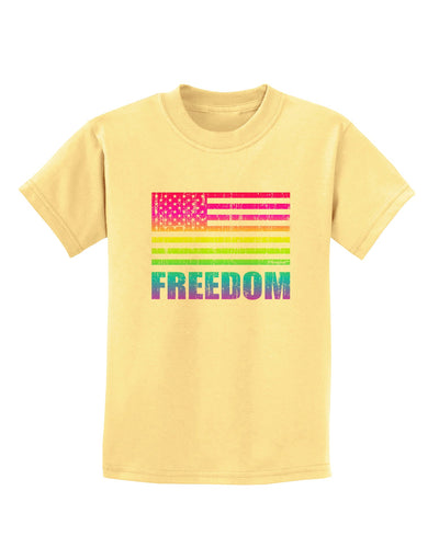 American Pride - Rainbow Flag - Freedom Childrens T-Shirt-Childrens T-Shirt-TooLoud-Daffodil-Yellow-X-Small-Davson Sales