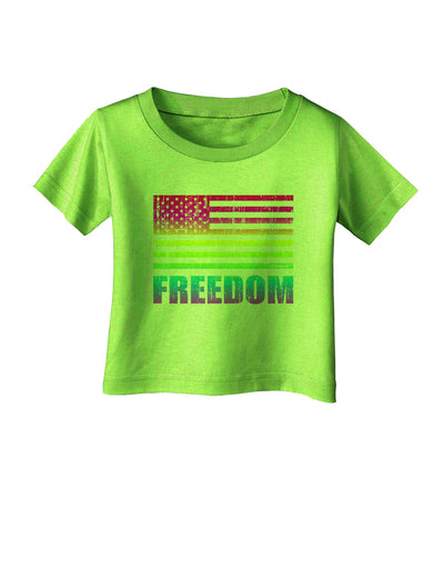 American Pride - Rainbow Flag - Freedom Infant T-Shirt-Infant T-Shirt-TooLoud-Lime-Green-06-Months-Davson Sales