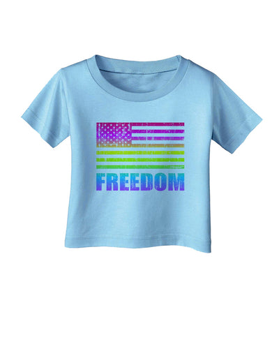 American Pride - Rainbow Flag - Freedom Infant T-Shirt-Infant T-Shirt-TooLoud-Aquatic-Blue-06-Months-Davson Sales