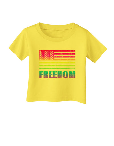 American Pride - Rainbow Flag - Freedom Infant T-Shirt-Infant T-Shirt-TooLoud-Yellow-06-Months-Davson Sales