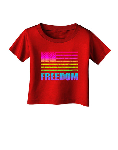 American Pride - Rainbow Flag - Freedom Infant T-Shirt Dark-Infant T-Shirt-TooLoud-Red-06-Months-Davson Sales