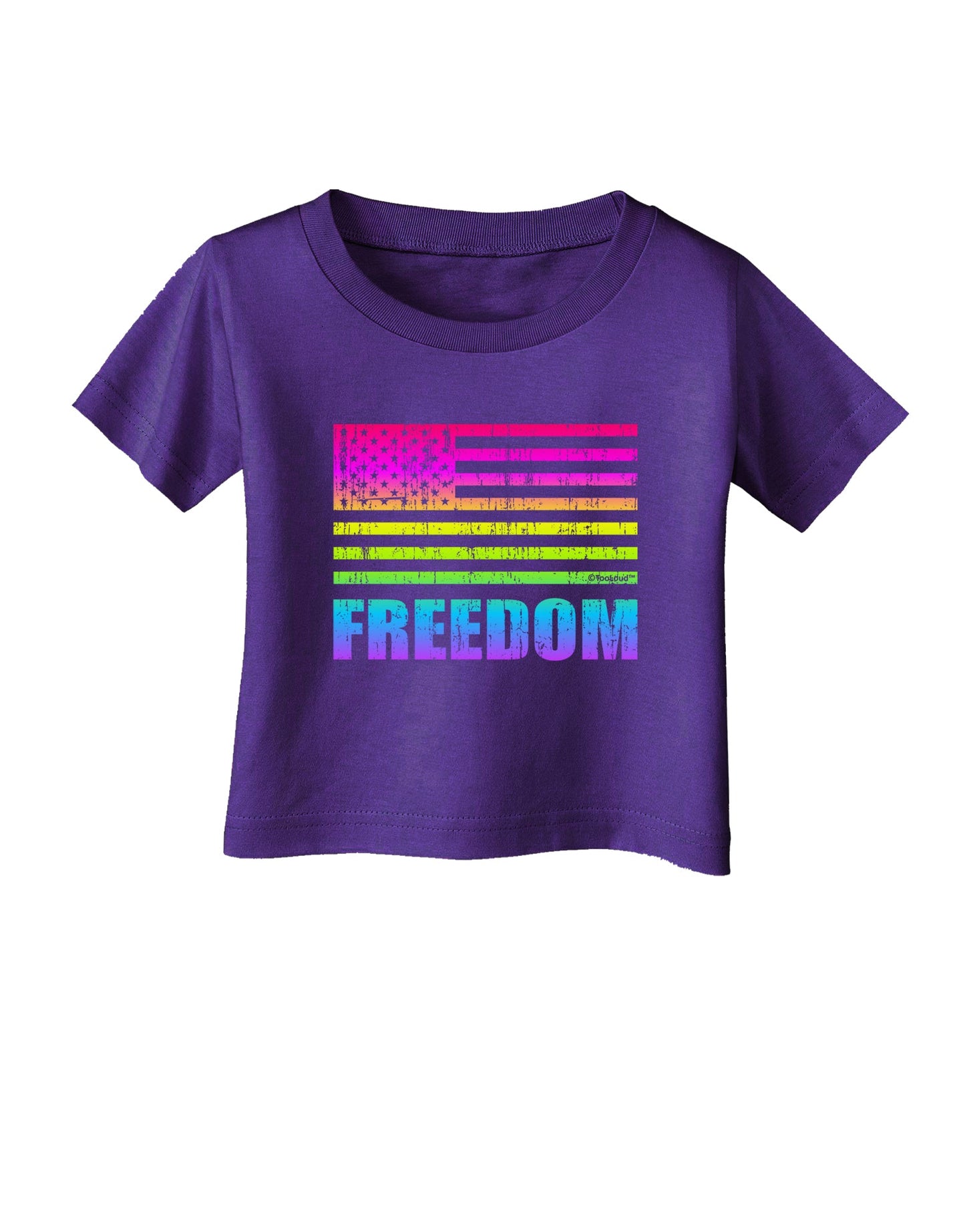 American Pride - Rainbow Flag - Freedom Infant T-Shirt Dark-Infant T-Shirt-TooLoud-Purple-06-Months-Davson Sales