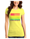 American Pride - Rainbow Flag - Freedom Juniors T-Shirt-Womens Juniors T-Shirt-TooLoud-Yellow-Juniors Fitted X-Small-Davson Sales