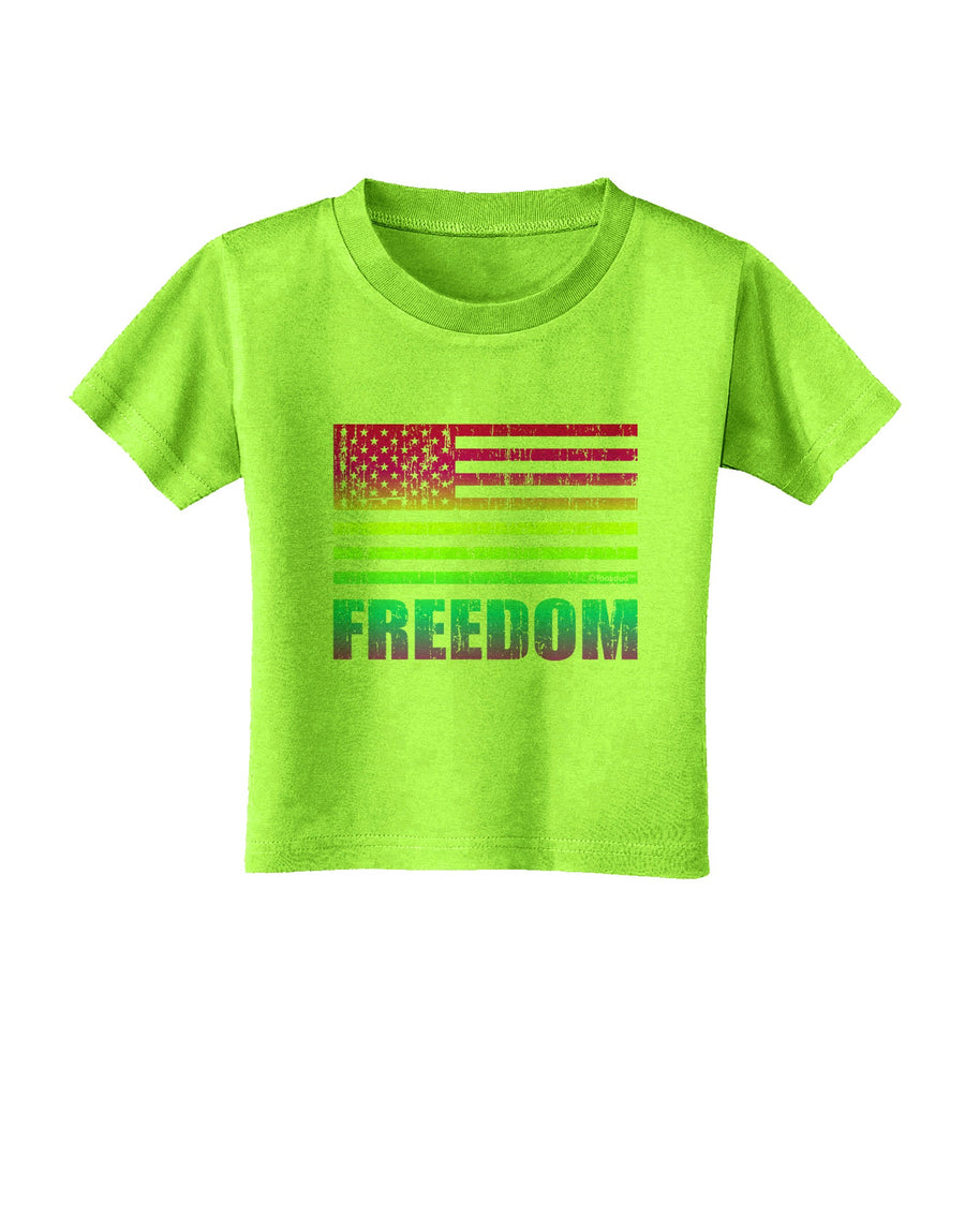 American Pride - Rainbow Flag - Freedom Toddler T-Shirt-Toddler T-Shirt-TooLoud-White-2T-Davson Sales