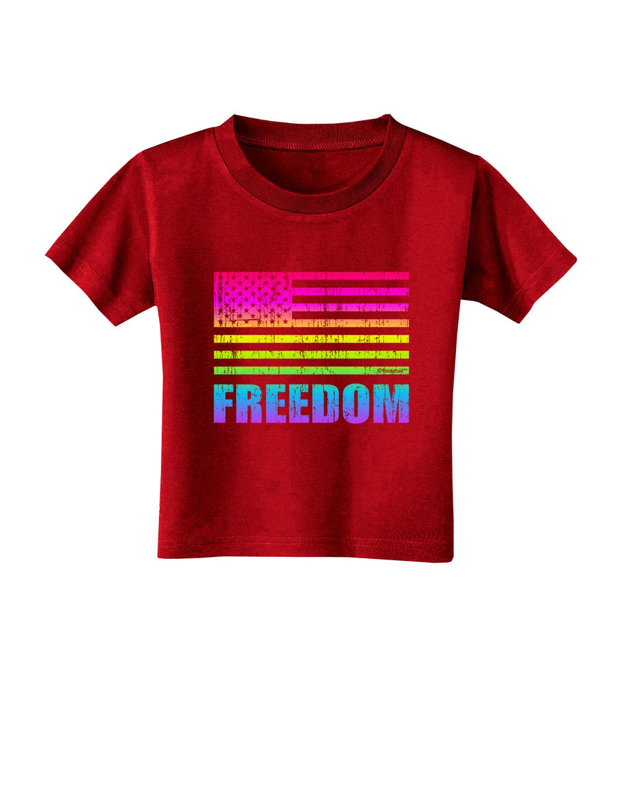 American Pride - Rainbow Flag - Freedom Toddler T-Shirt Dark-Toddler T-Shirt-TooLoud-Black-2T-Davson Sales