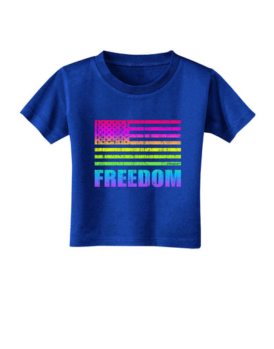 American Pride - Rainbow Flag - Freedom Toddler T-Shirt Dark-Toddler T-Shirt-TooLoud-Royal-Blue-2T-Davson Sales