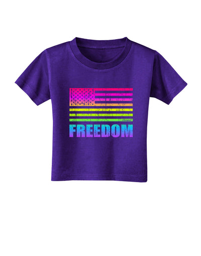 American Pride - Rainbow Flag - Freedom Toddler T-Shirt Dark-Toddler T-Shirt-TooLoud-Purple-2T-Davson Sales