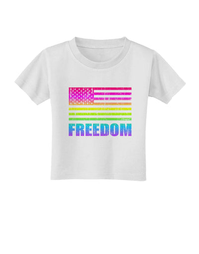 American Pride - Rainbow Flag - Freedom Toddler T-Shirt-Toddler T-Shirt-TooLoud-White-2T-Davson Sales