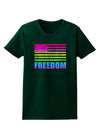 American Pride - Rainbow Flag - Freedom Womens Dark T-Shirt-TooLoud-Forest-Green-Small-Davson Sales