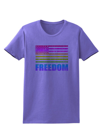 American Pride - Rainbow Flag - Freedom Womens T-Shirt-Womens T-Shirt-TooLoud-Violet-X-Small-Davson Sales