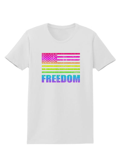 American Pride - Rainbow Flag - Freedom Womens T-Shirt-Womens T-Shirt-TooLoud-White-X-Small-Davson Sales