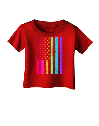 American Pride - Rainbow Flag Infant T-Shirt Dark-Infant T-Shirt-TooLoud-Red-06-Months-Davson Sales