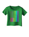 American Pride - Rainbow Flag Infant T-Shirt Dark-Infant T-Shirt-TooLoud-Clover-Green-06-Months-Davson Sales