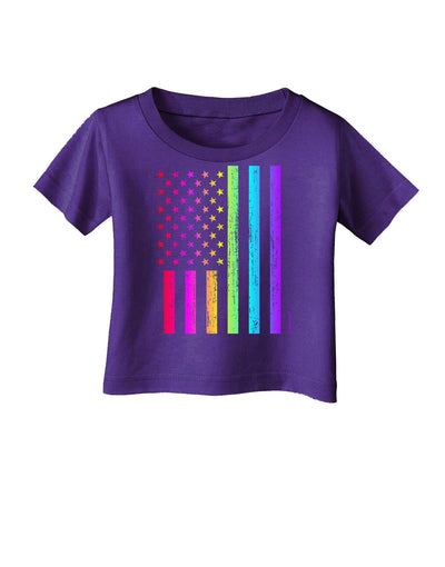 American Pride - Rainbow Flag Infant T-Shirt Dark-Infant T-Shirt-TooLoud-Purple-06-Months-Davson Sales