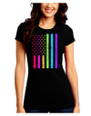 American Pride - Rainbow Flag Juniors Crew Dark T-Shirt-T-Shirts Juniors Tops-TooLoud-Black-Juniors Fitted Small-Davson Sales