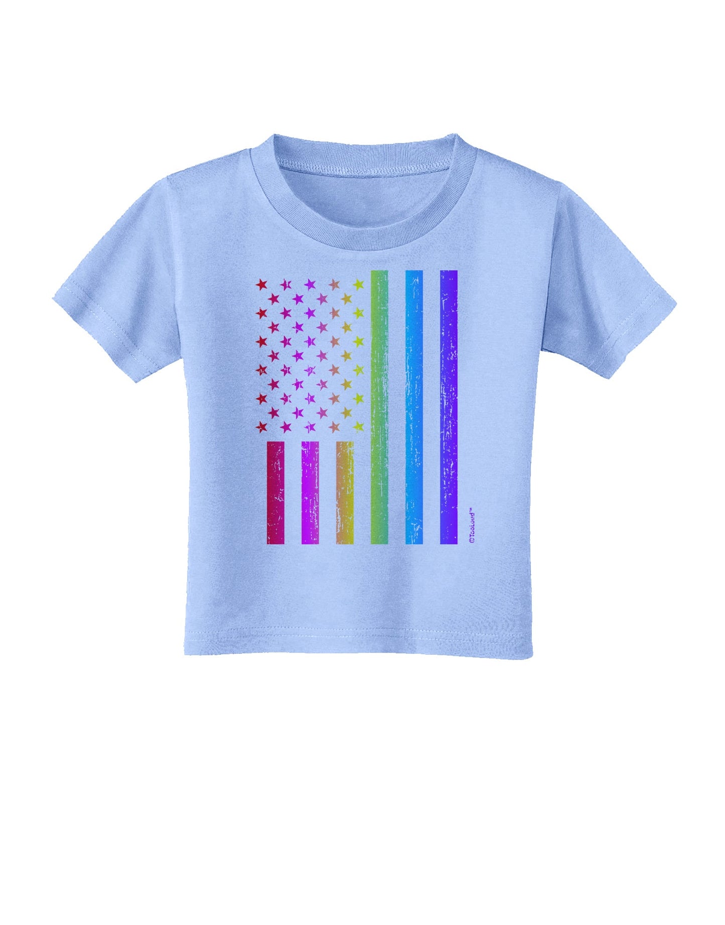 American Pride - Rainbow Flag Toddler T-Shirt-Toddler T-Shirt-TooLoud-Aquatic-Blue-2T-Davson Sales