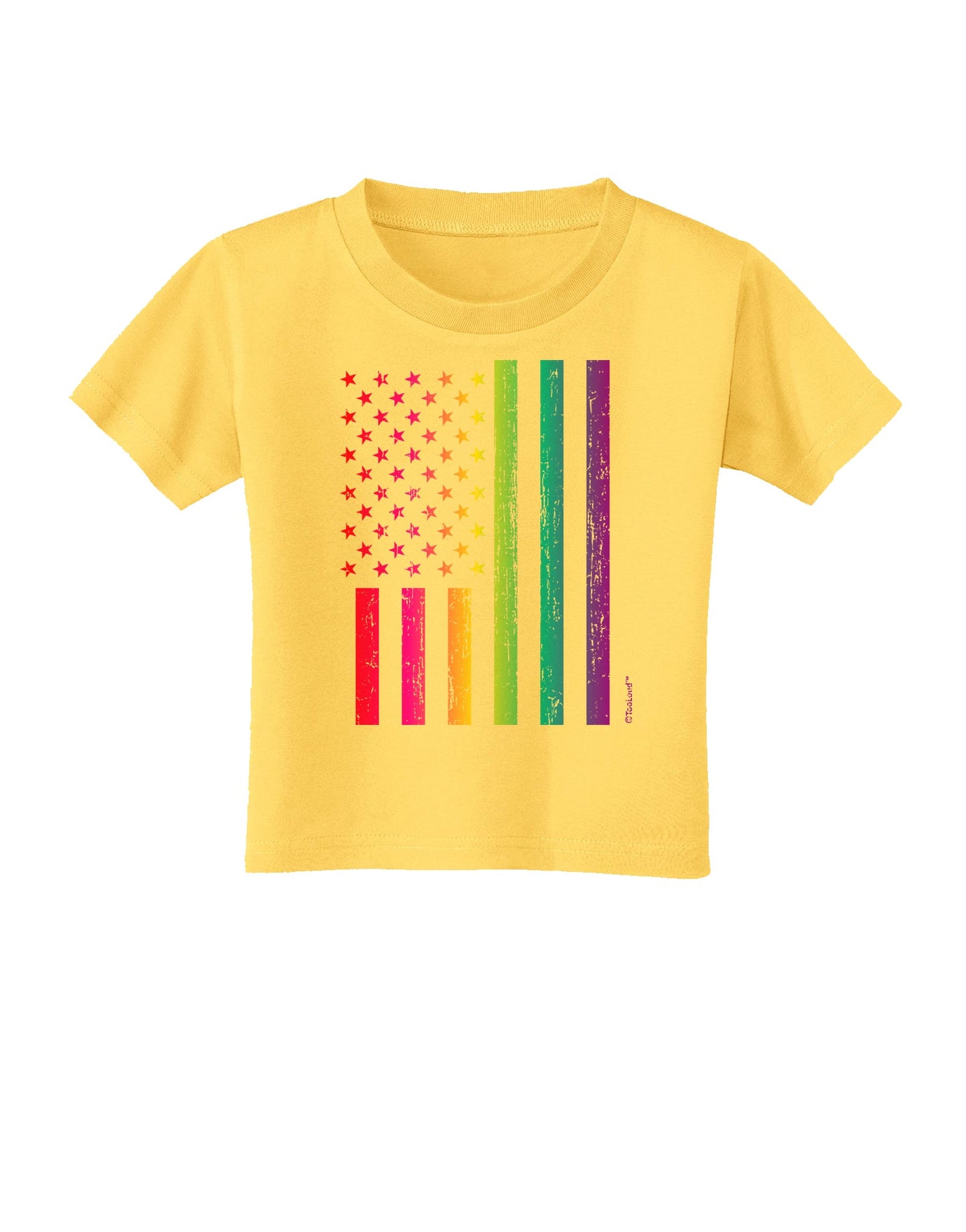 American Pride - Rainbow Flag Toddler T-Shirt-Toddler T-Shirt-TooLoud-Yellow-2T-Davson Sales