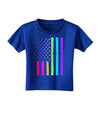 American Pride - Rainbow Flag Toddler T-Shirt Dark-Toddler T-Shirt-TooLoud-Royal-Blue-2T-Davson Sales
