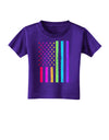 American Pride - Rainbow Flag Toddler T-Shirt Dark-Toddler T-Shirt-TooLoud-Purple-2T-Davson Sales