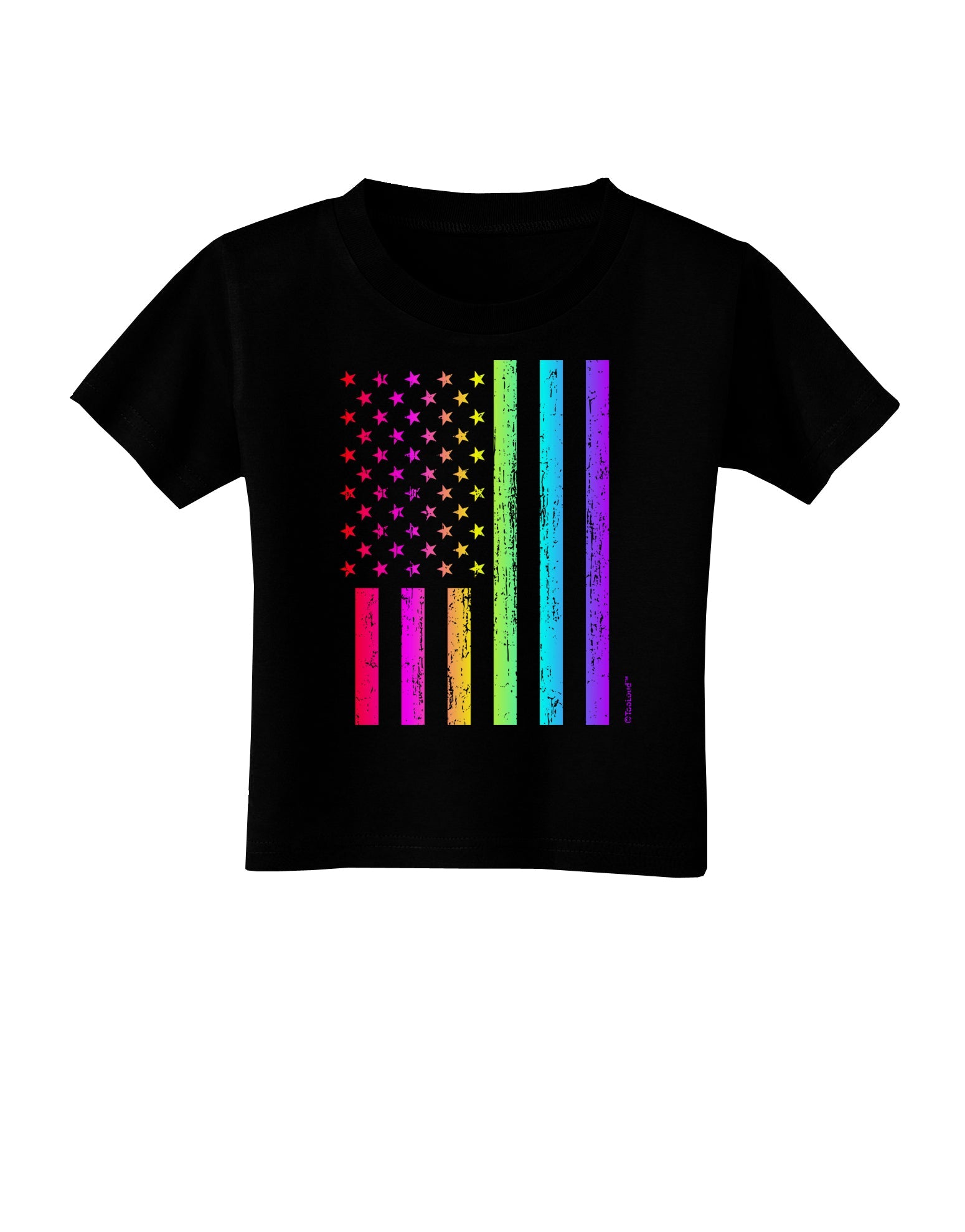 American Pride - Rainbow Flag Toddler T-Shirt Dark-Toddler T-Shirt-TooLoud-Black-2T-Davson Sales