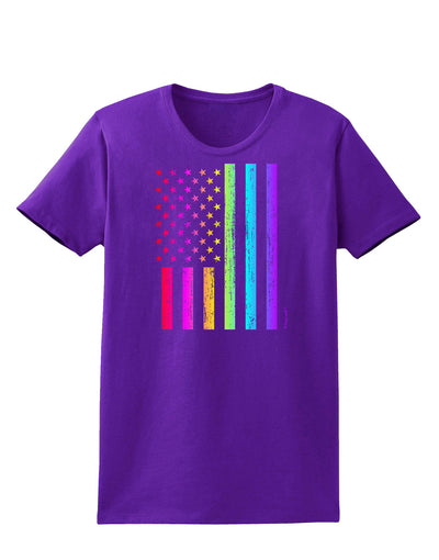 American Pride - Rainbow Flag Womens Dark T-Shirt-TooLoud-Purple-X-Small-Davson Sales