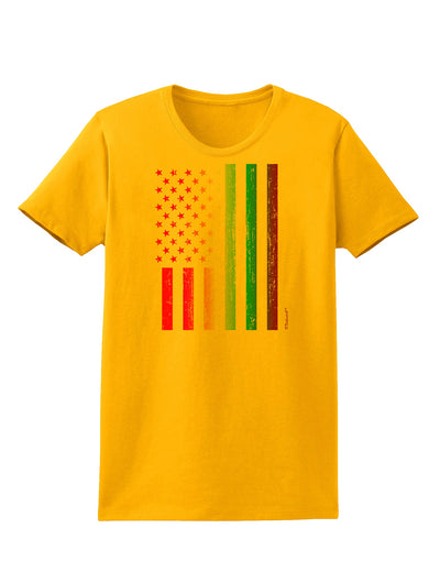 American Pride - Rainbow Flag Womens T-Shirt-Womens T-Shirt-TooLoud-Gold-X-Small-Davson Sales