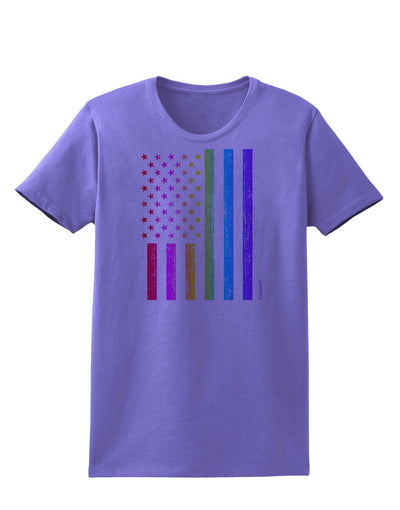 American Pride - Rainbow Flag Womens T-Shirt-Womens T-Shirt-TooLoud-Violet-X-Small-Davson Sales