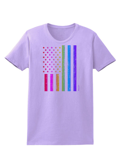 American Pride - Rainbow Flag Womens T-Shirt-Womens T-Shirt-TooLoud-Lavender-X-Small-Davson Sales