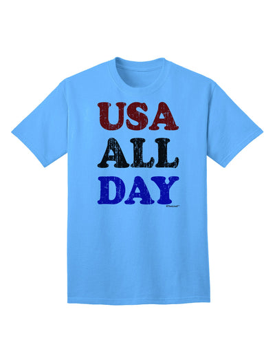 American Pride - Vintage Patriotic Adult T-Shirt with Distressed Design by TooLoud-Mens T-shirts-TooLoud-Aquatic-Blue-Small-Davson Sales