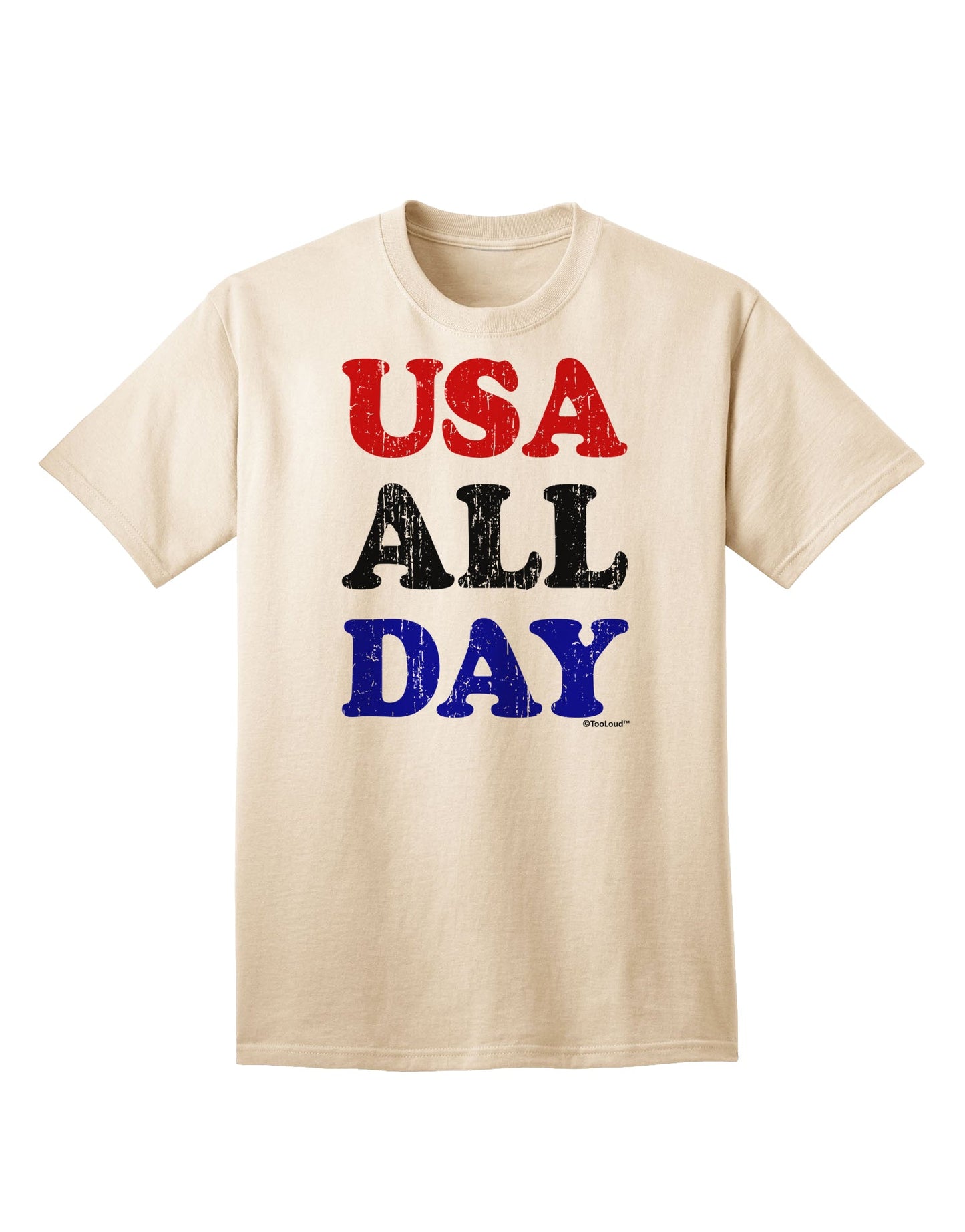 American Pride - Vintage Patriotic Adult T-Shirt with Distressed Design by TooLoud-Mens T-shirts-TooLoud-Natural-Small-Davson Sales