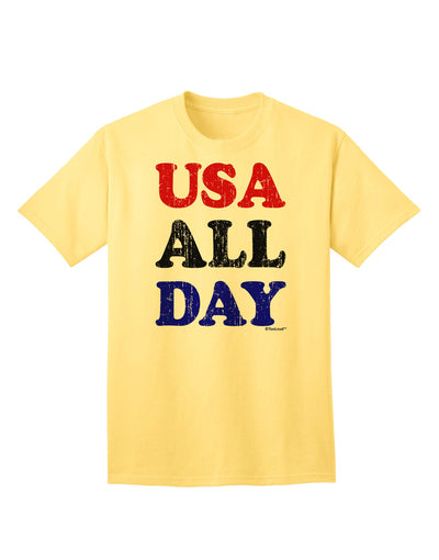 American Pride - Vintage Patriotic Adult T-Shirt with Distressed Design by TooLoud-Mens T-shirts-TooLoud-Yellow-Small-Davson Sales