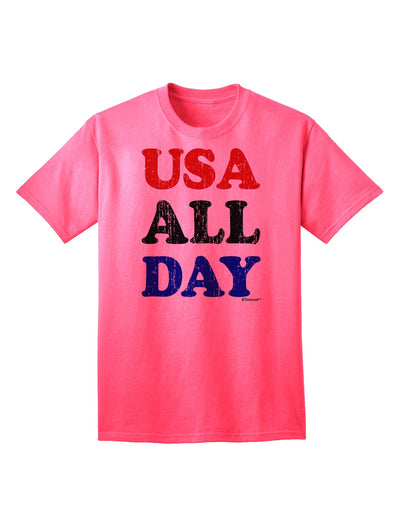 American Pride - Vintage Patriotic Adult T-Shirt with Distressed Design by TooLoud-Mens T-shirts-TooLoud-Neon-Pink-Small-Davson Sales